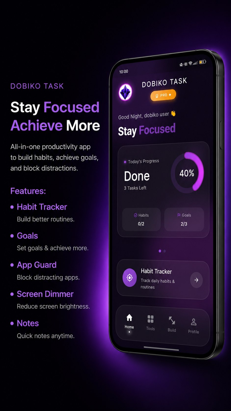 Dobiko Task Health & Fitness Features