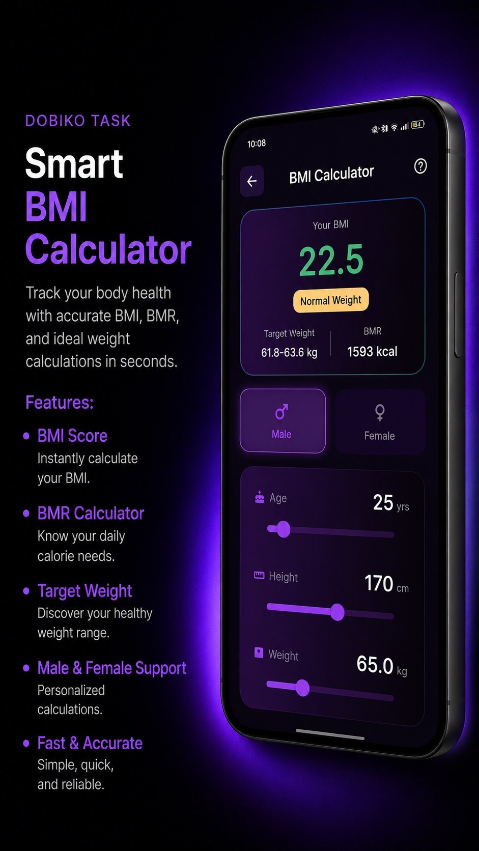 Dobiko Task Smart BMI Calculator