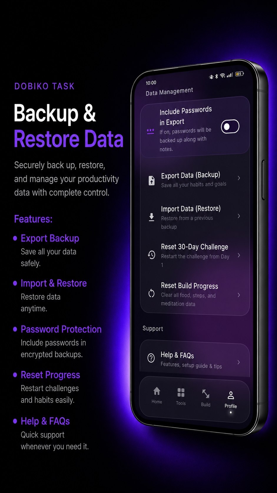 Dobiko Task Backup and Restore Data
